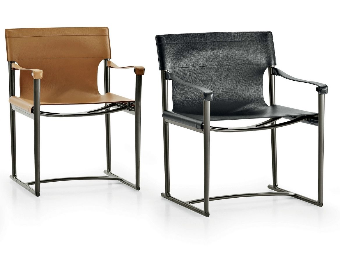 Кожаный стул с подлокотниками B&B Italia мирт крытый ARCH-00122476