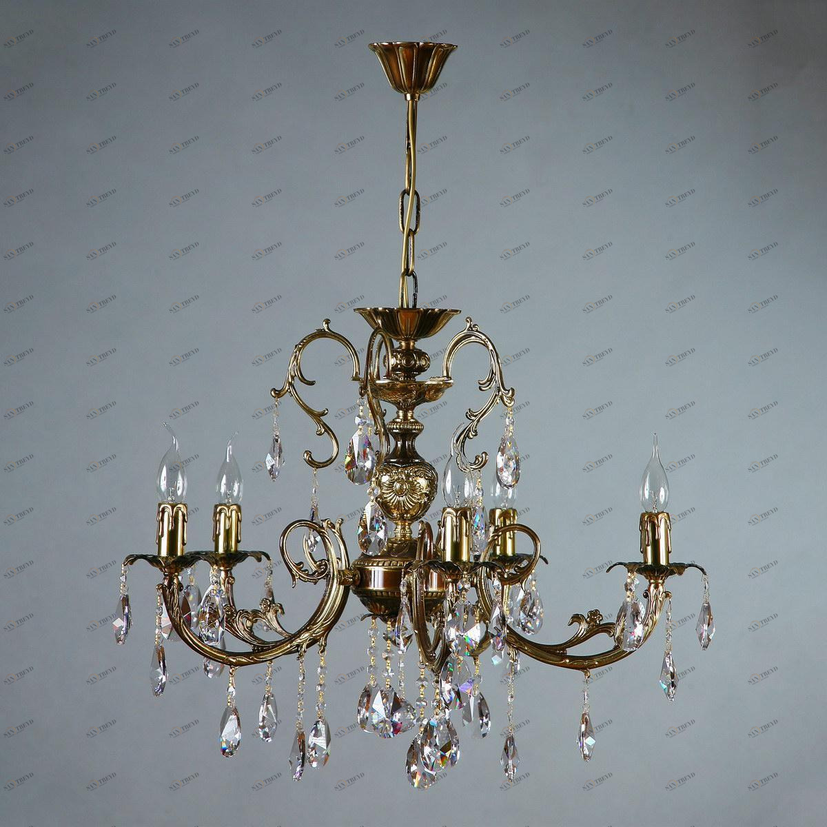 Подвесная люстра Ambiente Alicante 8888/5 PB Tear drop AMBIENTE ДИЗАЙНЕРСКИЕ, ALICANTE 181507 Бронза 