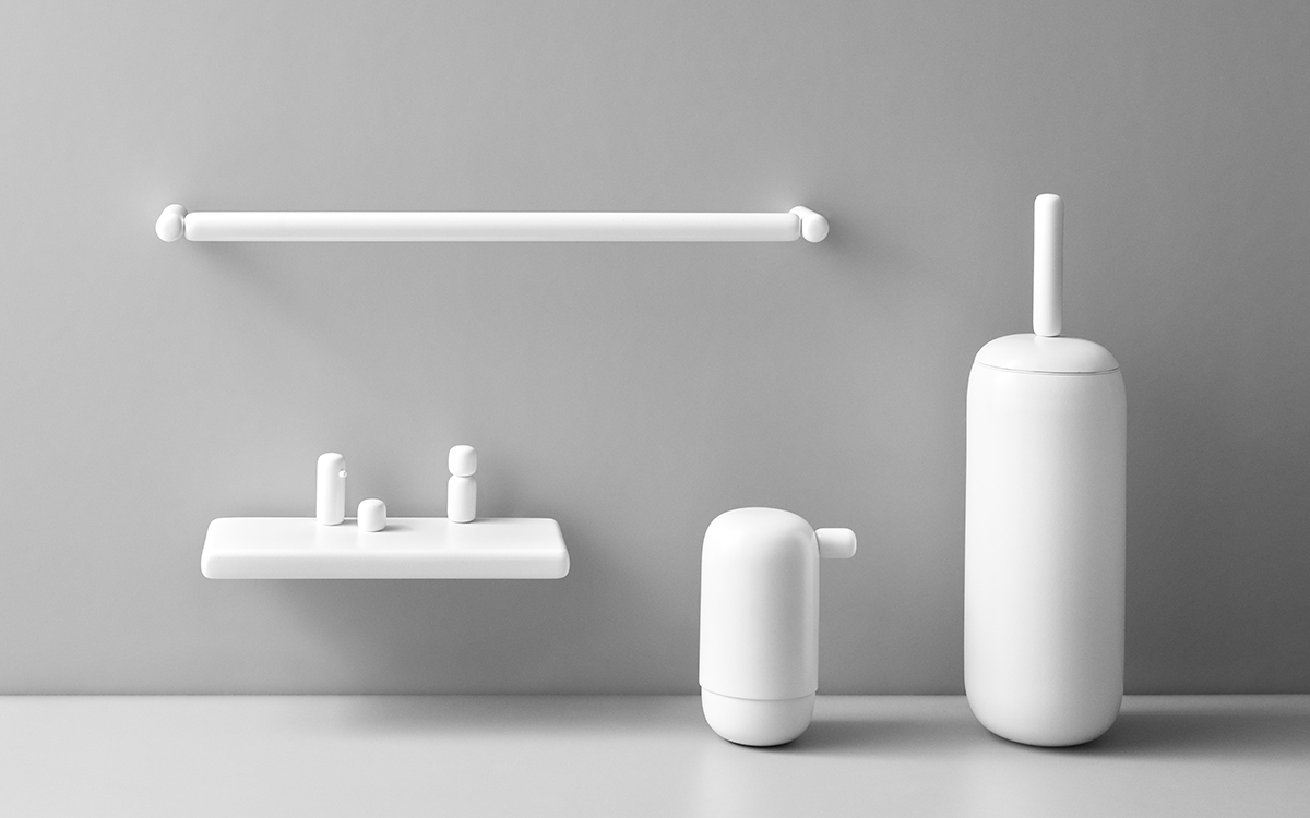 128008R9001 Держатель туалетной щетки Pebble - белыйd line Bjarke Ingels Group  - Вид №1