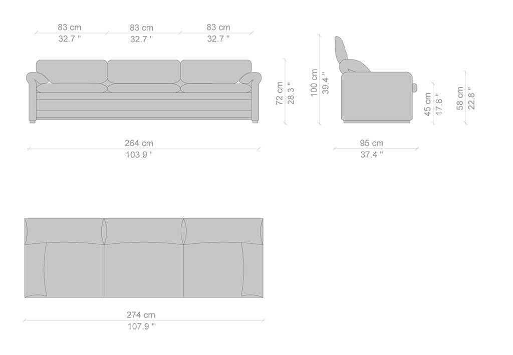 3-местный диван CASSINA Living ARCH-00134770 - Вид №9