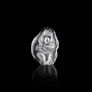 34194 Скульптура из прозрачного хрусталя «Обезьяна», 100/135 мм. Maleras