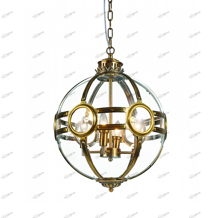 Подвесной светильник Hagerty 4 ant.brass от Delight Collection KG0516P-4 antique brass DELIGHT COLLECTION ДИЗАЙНЕРСКИЕ 243686 Прозрачный;латунь 