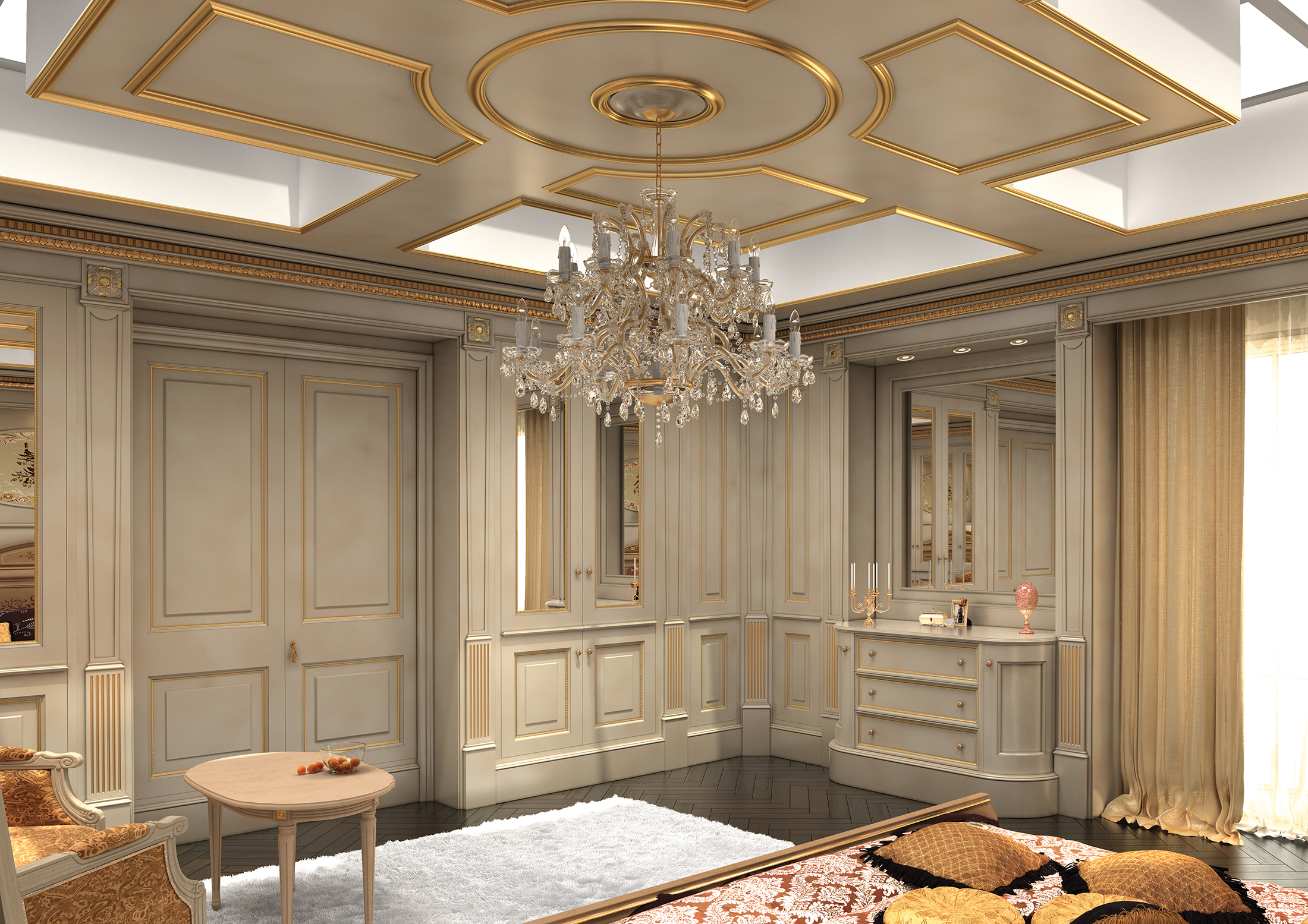 Regency7 Tifernoit Лакированные буазери серо-голубого цвета в стиле регентства Soggiorno  - Вид №1