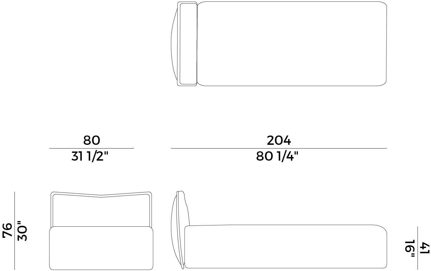 Potocco Мягкая кушетка из ткани Purple 935/cl, 935cl-out - Вид №4