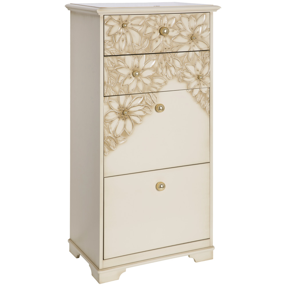 11618 Тумба для обуви Терра-4 (с 4-мя ящиками) Айвори Мраморное золото BOGACHO 4627196590472 - Вид №1