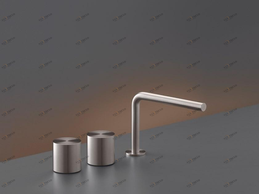 Ceadesign Смеситель для умывальника из нержавеющей стали с 3 отверстиями и регулируемым изливом Opus Ops 02