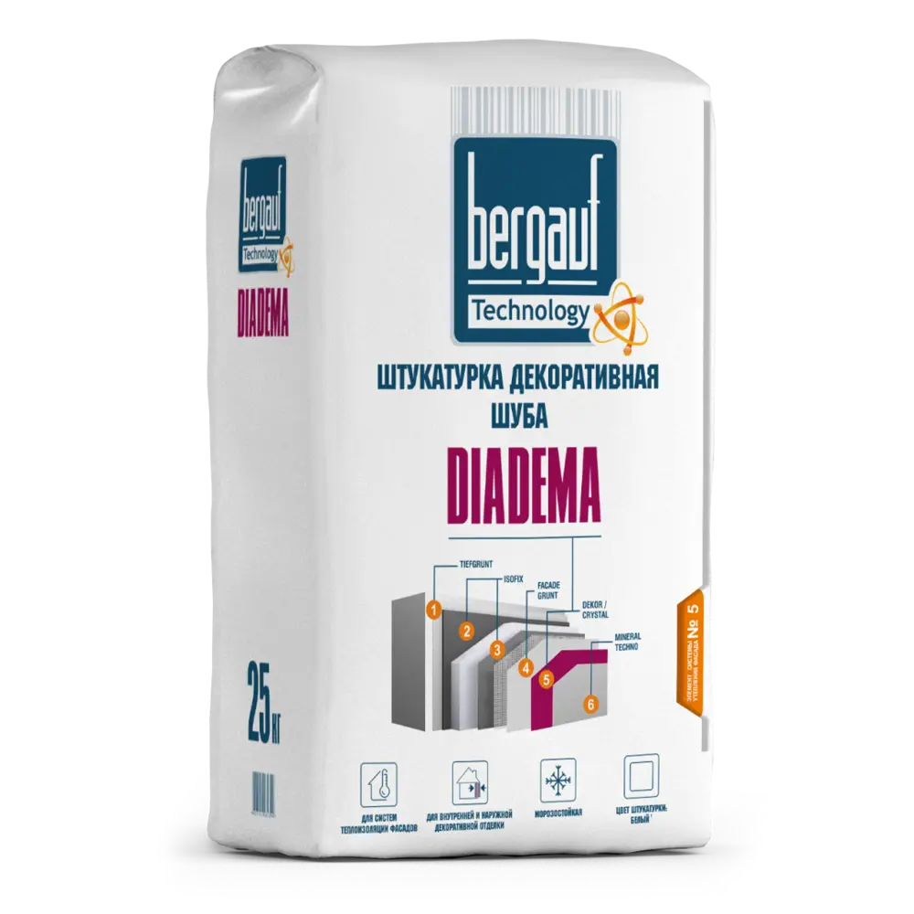 Штукатурка декоративная Bergauf Diadema шуба 2.5-3.0 мм 25 кг Не применимо STLM-2157380 - Вид №1