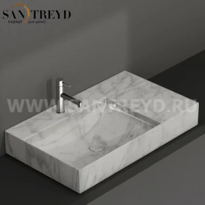 B6R80SMC Подвесная раковина настенная прямоугольная Ceramica Globo T-EDGE серая