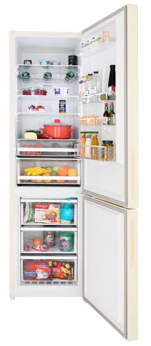 9021258 Холодильник с морозильником   HIBERG RFC-400DX NFGY inverter бежевый STDN-0002759 - Вид №1