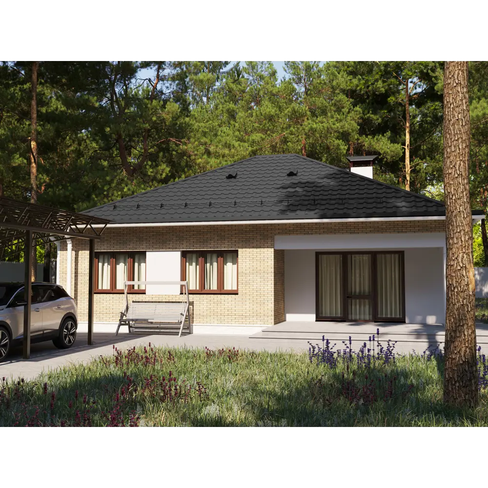 Металлочерепица 0.4 мм 3600x1180 мм RAL 7024 серый 84427738 STLM-2002233 Santreyd  - Вид №1