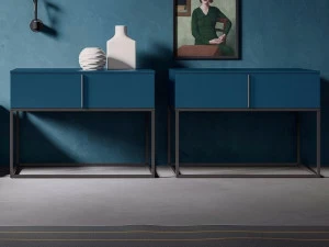 JESSE Прямоугольная прикроватная тумбочка из лакированной древесины с ящиками Plume