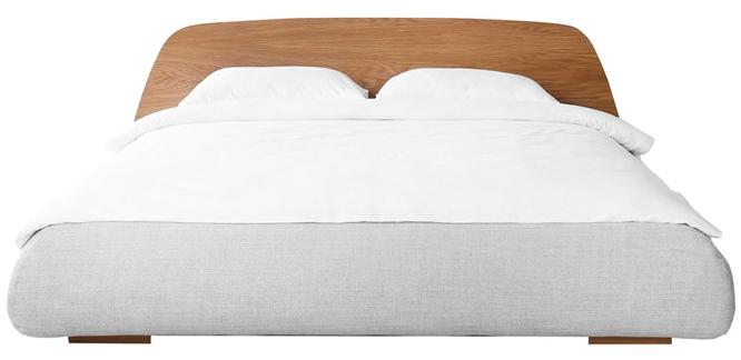Heavens Двуспальная кровать из ткани с деревянным изголовьем sun-id-1407732 - Вид №1