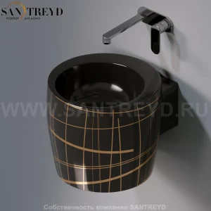 L102T0R0V1.416G Подвесная раковина настенная круглая A. e T. Italia SPOT черная