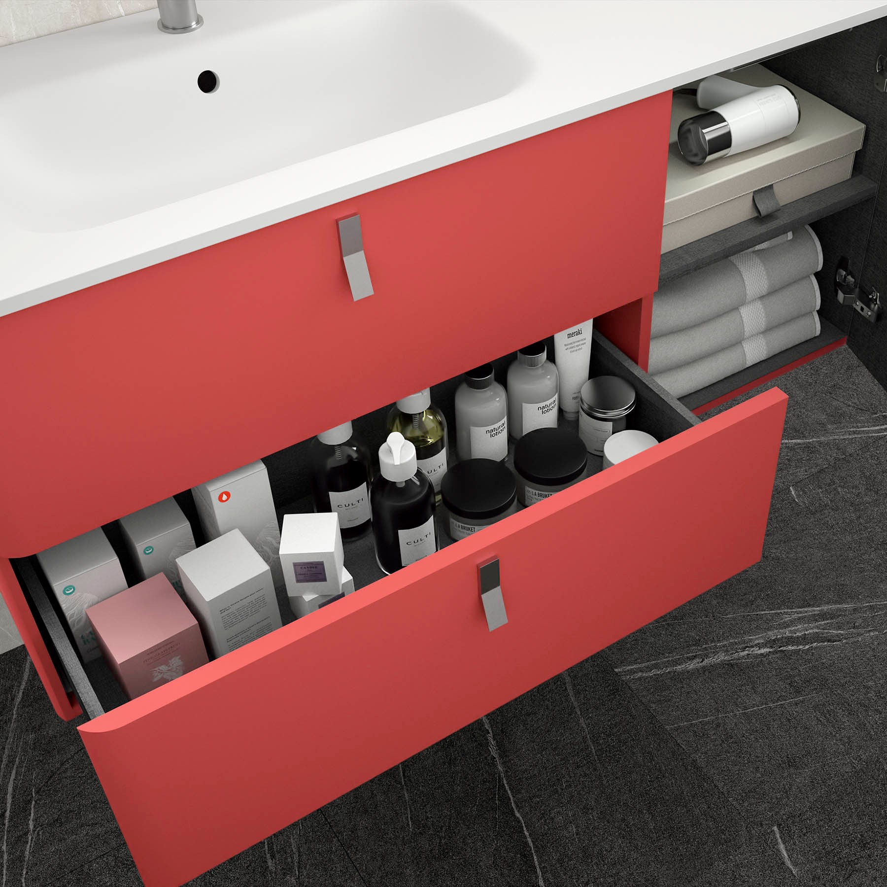 24638 SALGAR Мебель для умывальника UNIIQ 1200 правая ROJO Рохо  - Вид №4