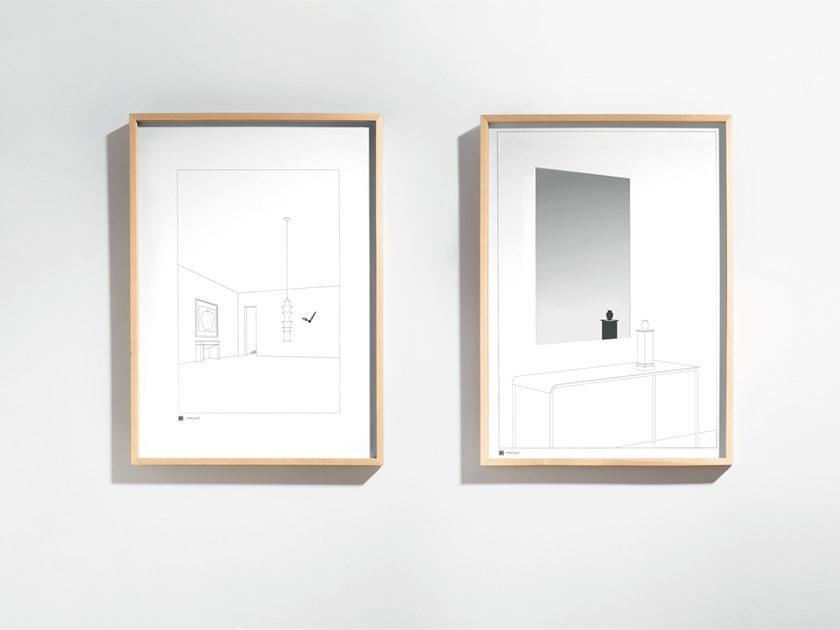 Danese Milano Прямоугольное зеркало из дерева и стекла с настенной рамой Drawing Drg8720a0n  - Вид №1