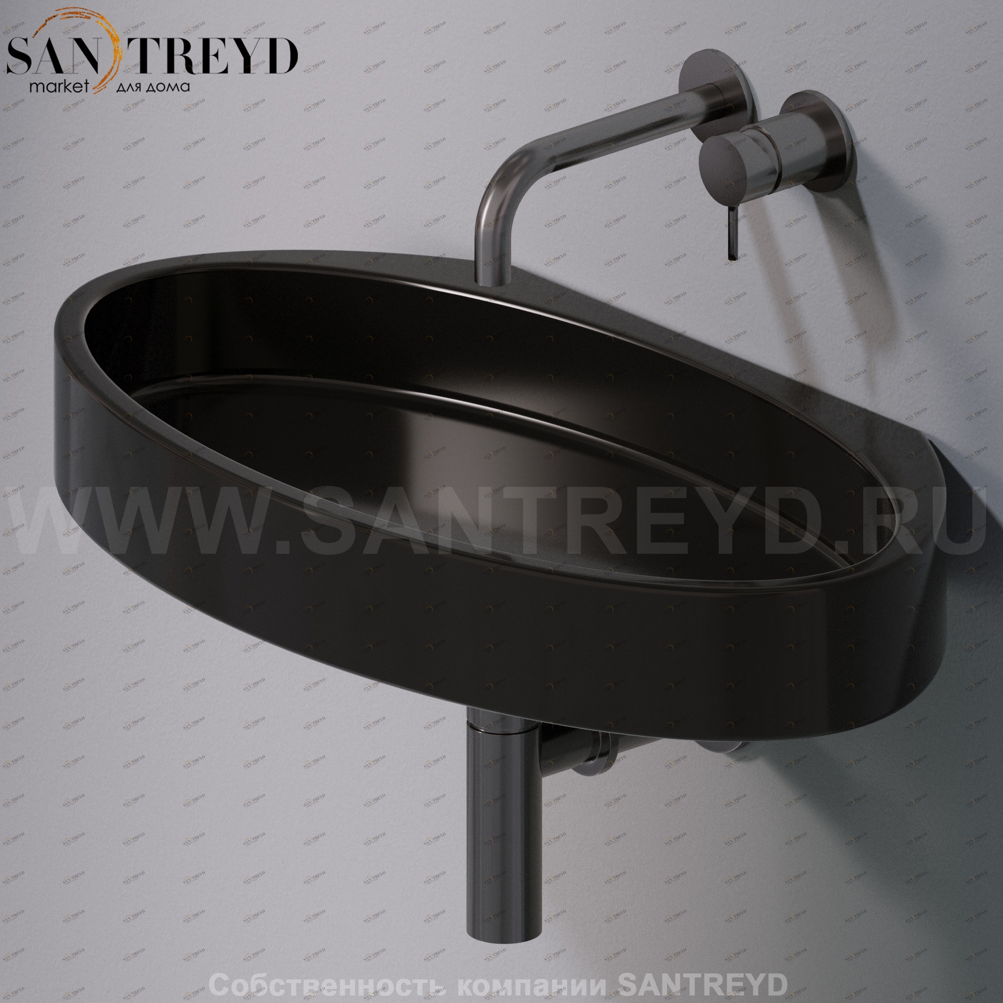 L015T1RPV4.104 Подвесная раковина настенная овальная A. e T. Italia P35 черная AeT ITALIA