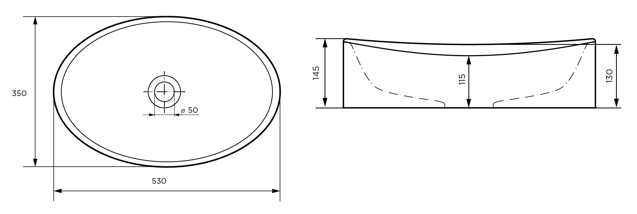Раковина Roll 53 Polytitan 1 Marka У98808 - Вид №3