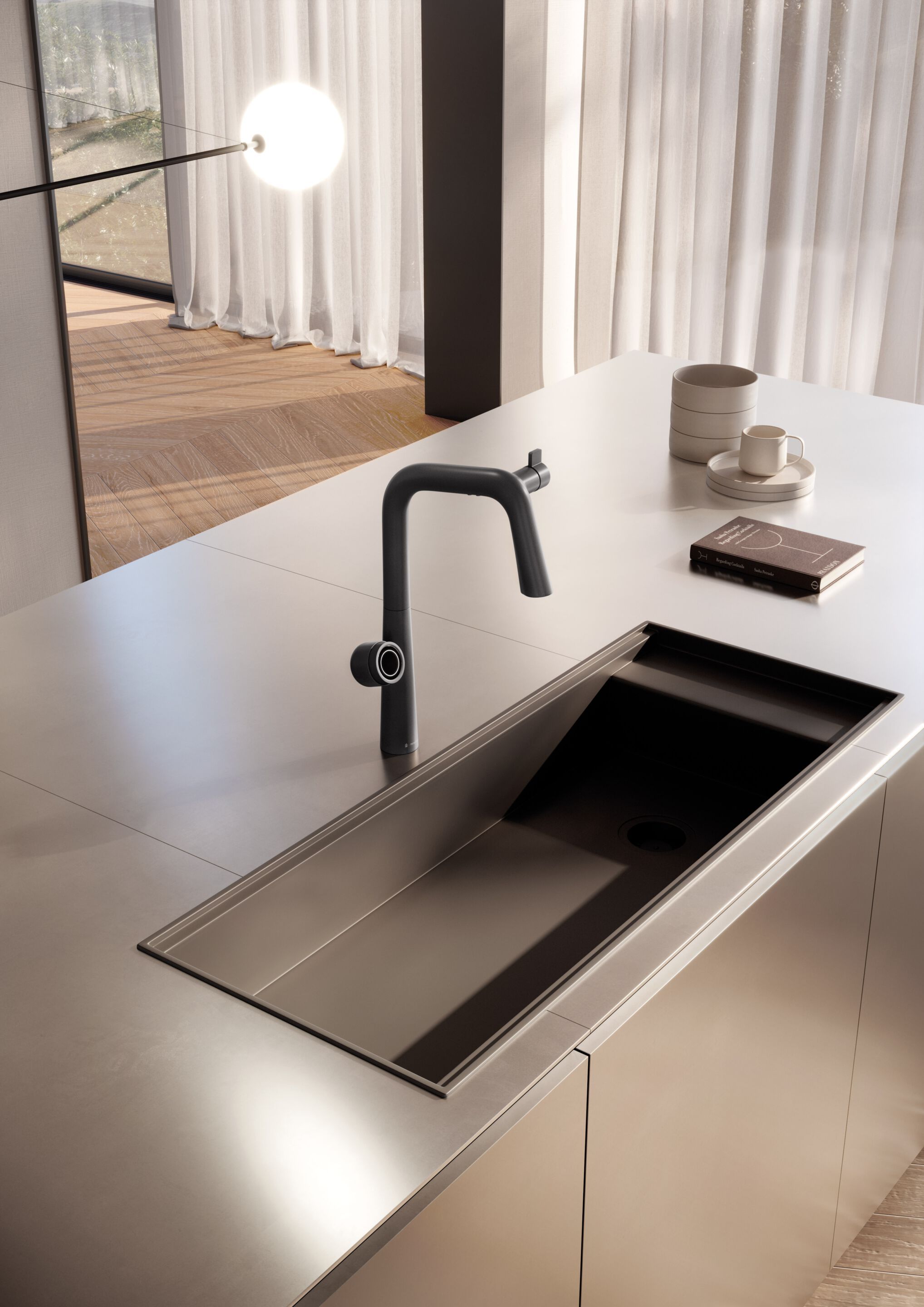 Электронный кухонный смеситель с поворотным изливом Newform ALKIMIA ARCH-00113902 - Вид №8