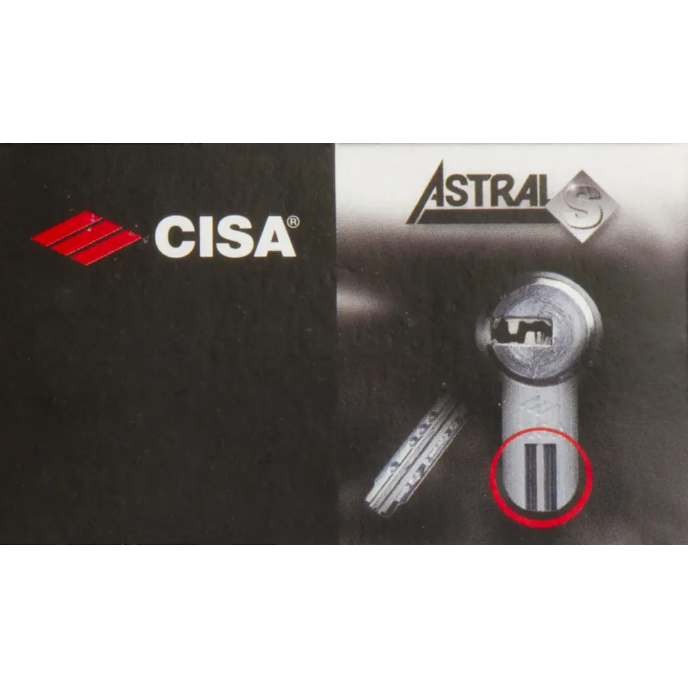 Цилиндр Cisa Astral S ОА3S7-90.00, 45x10x25 мм, ключ/шток, цвет латунь, без вертушки STLM-2113129 - Вид №3