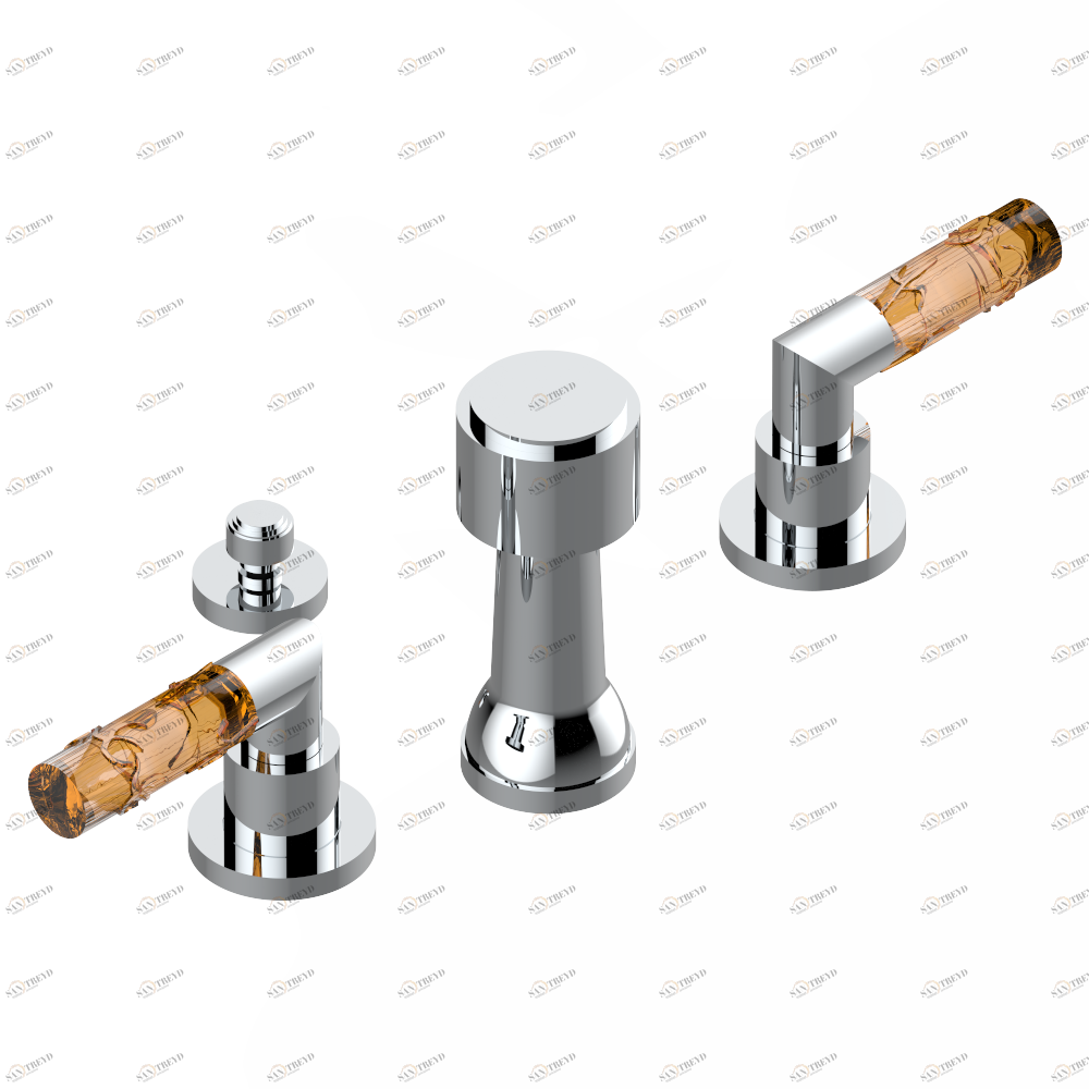 A34-207KA Смеситель для биде KOHLER с вакуумным прерывателем Thg-paris Bambou с хрусталём янтарного цвета Хром A34 207KA A02 CAT.A