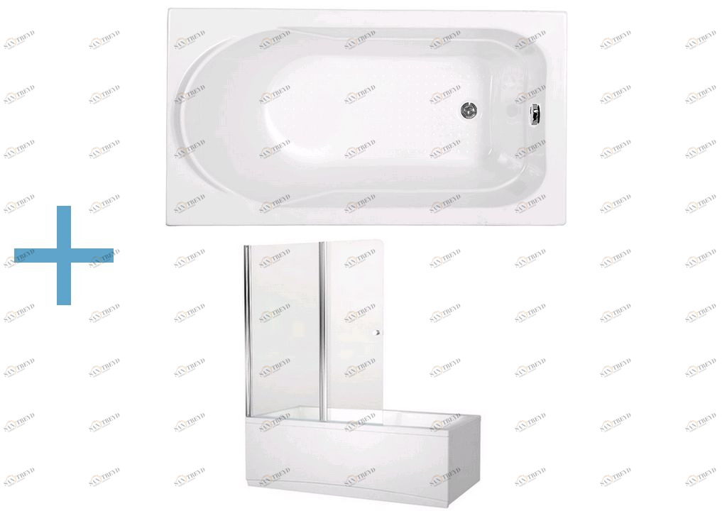 Акриловая ванна Aquanet West 130x70 (+ шторка Aquanet Alfa 4 NF6222-pivot) 0020405100196049