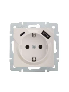 VESNA Розетка сз TC+USB разъём жемчужный