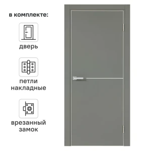 PORTIKA Борно 55 - межкомнатная дверь серый тренто с магнитным замком 89427196