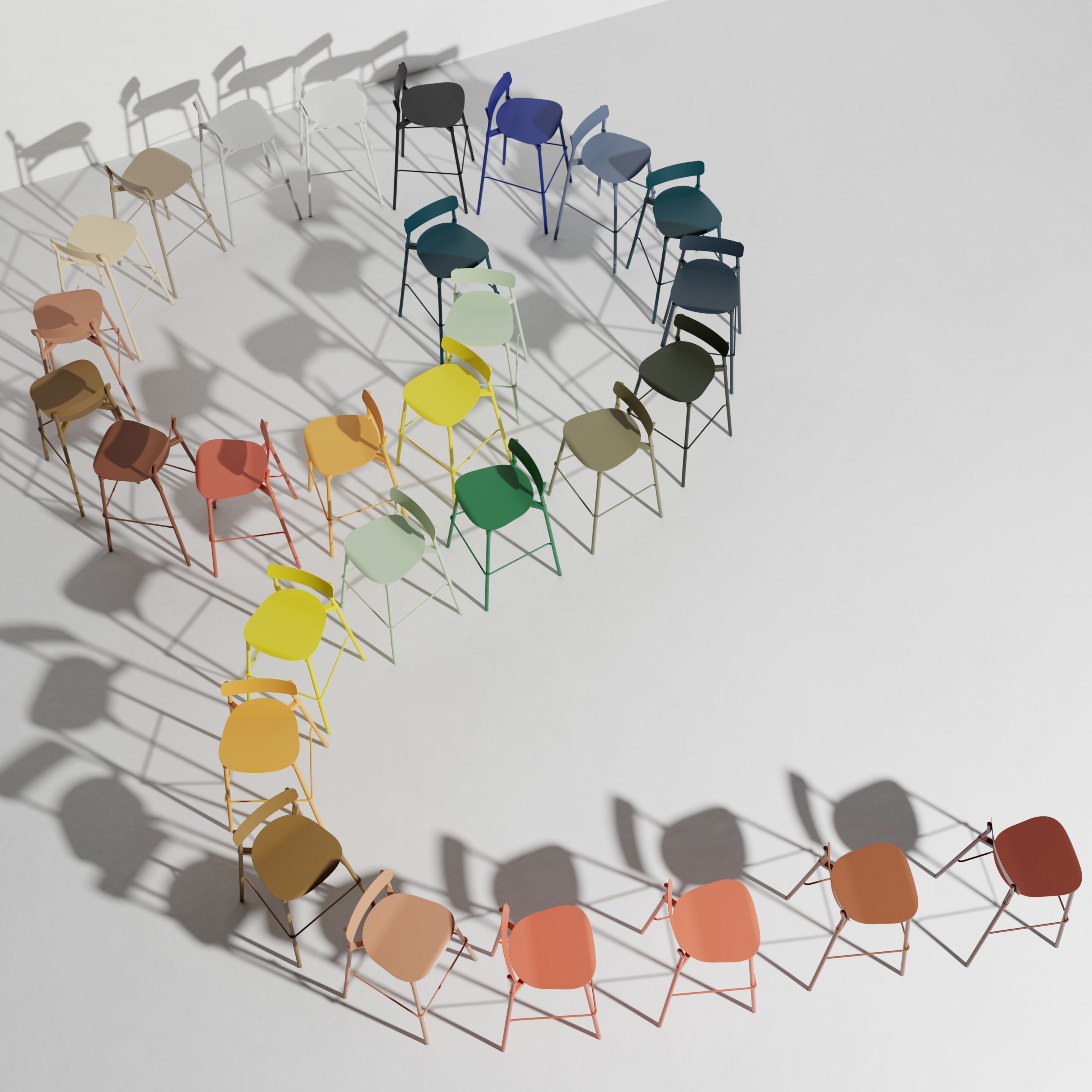 Алюминиевый штабелируемый стул с порошковым покрытием Petite Friture Fromme ARCH-00150568 - Вид №43