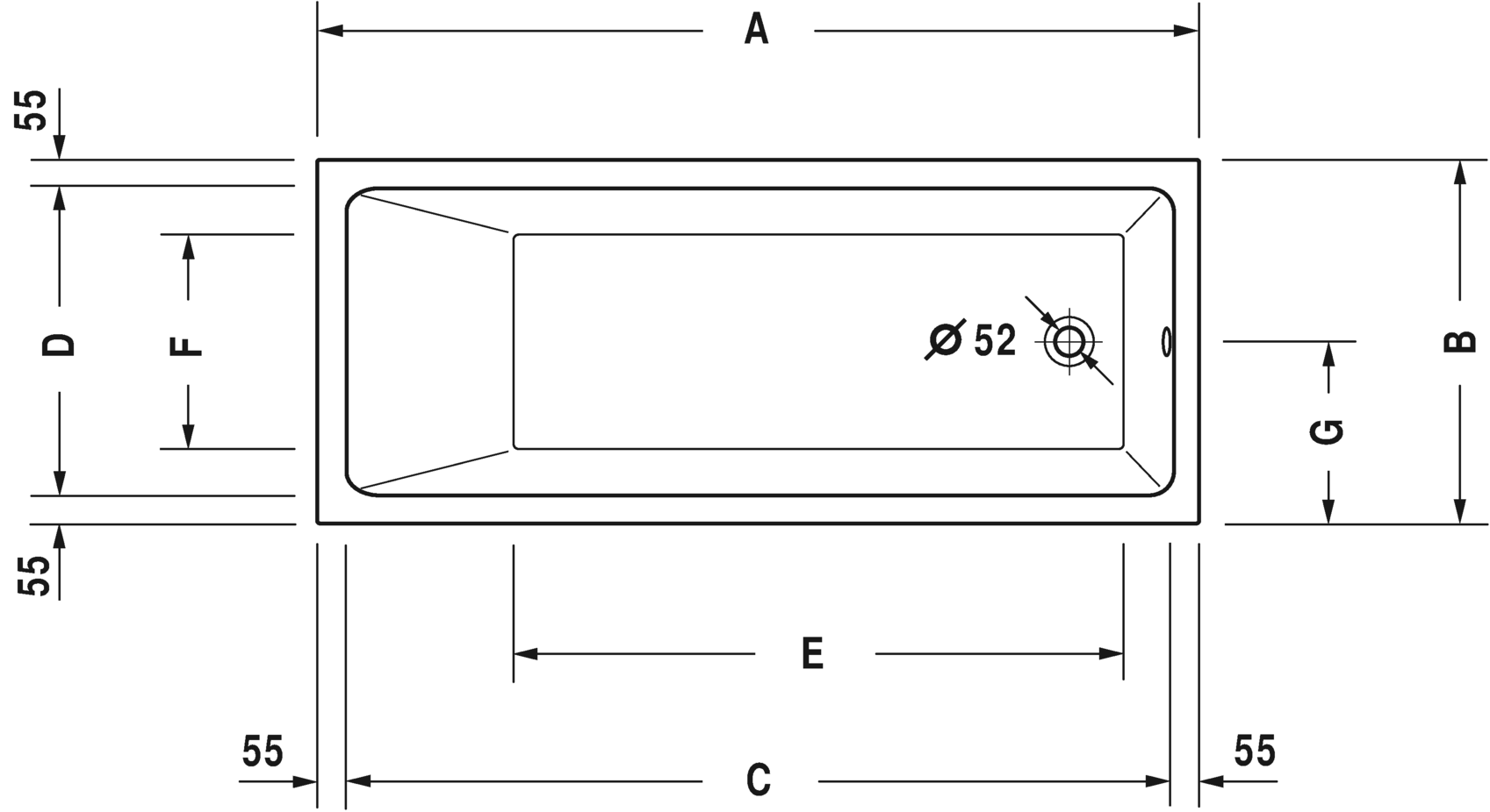 700411..0000000 Ванна Vero Air #700411 1700 x 700 мм Белый Alpin Duravit - Вид №3