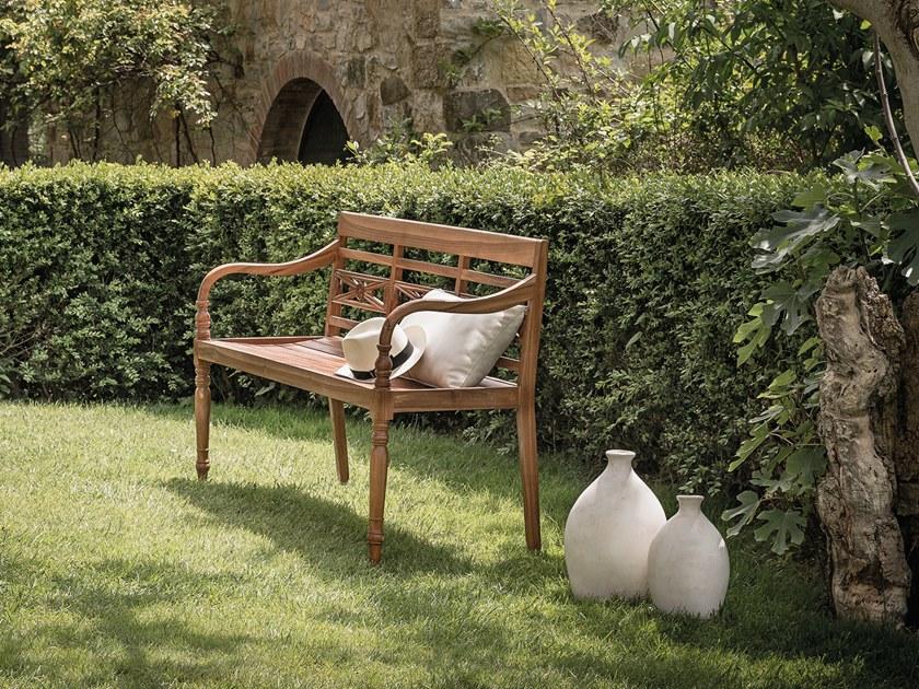 Il Giardino di Legno Садовая скамейка из тика с подлокотниками Giava Giav0244 - Вид №2