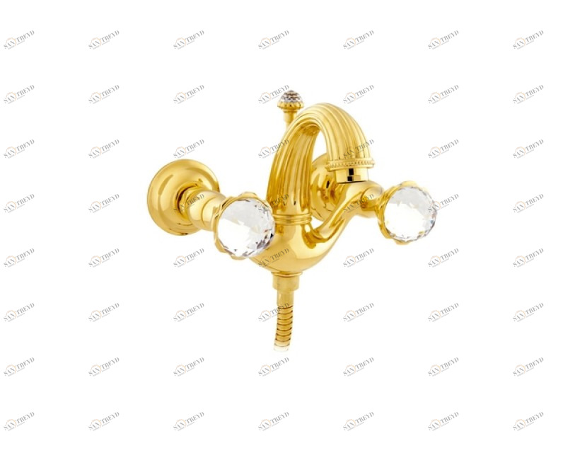 033218.000.62 Душевой набор для ванны с кристаллами сваровски Сатин никель Mestre Artica