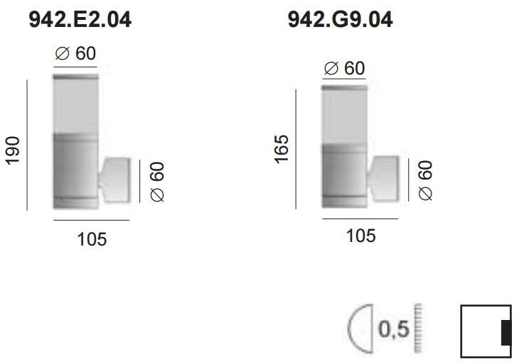 BEL-LIGHTING Бра для наружного освещения из нержавеющей стали Manix 942.e2.04  - Вид №1