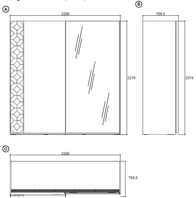 Enza Home Шкаф МДФ с раздвижными дверьми Alessa sun-id-1402554 - Вид №2