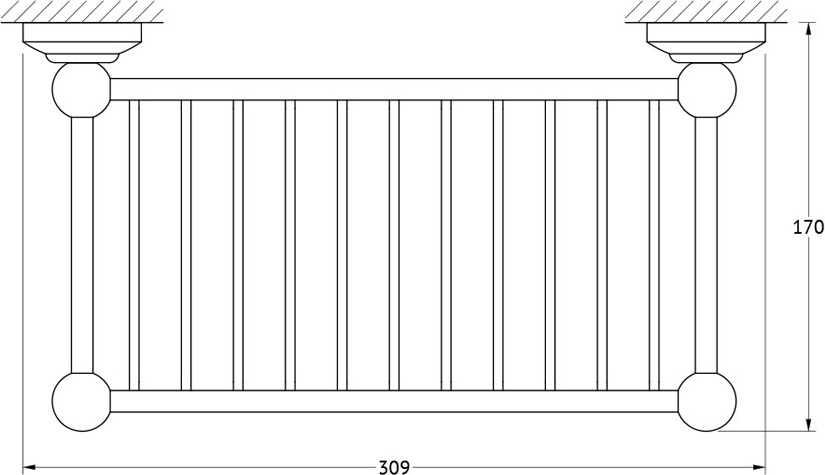 STI 107 Полочка-решетка 31 cm 3SC STILMAR CHROME/GOLD Treesseci 3SC - Вид №1