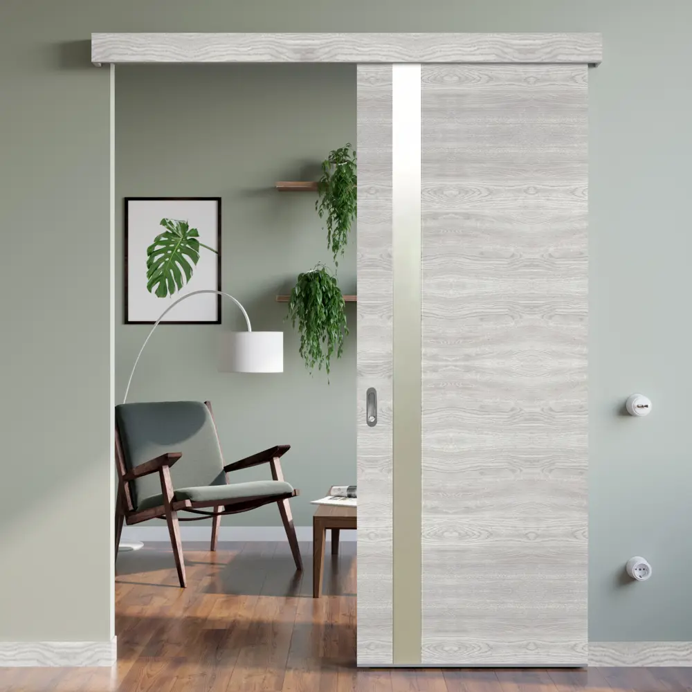 Комплект двери Канзас 2 глухая 80x200 см ПВХ цвет дуб европейский серый без доборов 89429715 STLM-2181303 VELLDORIS  - Вид №3