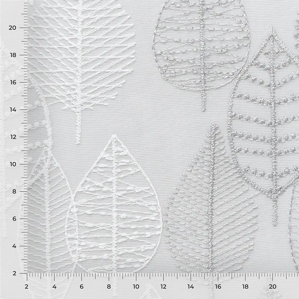 Тюль 1 м/п Foglie сетка вышитая 280 см цвет серый TEX REPUBLIC STLM-2135025
