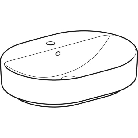 500.776.01.2 Накладная раковина Geberit VariForm эллиптической формы, с полкой для отверстия под смеситель Geberit  - Вид №9