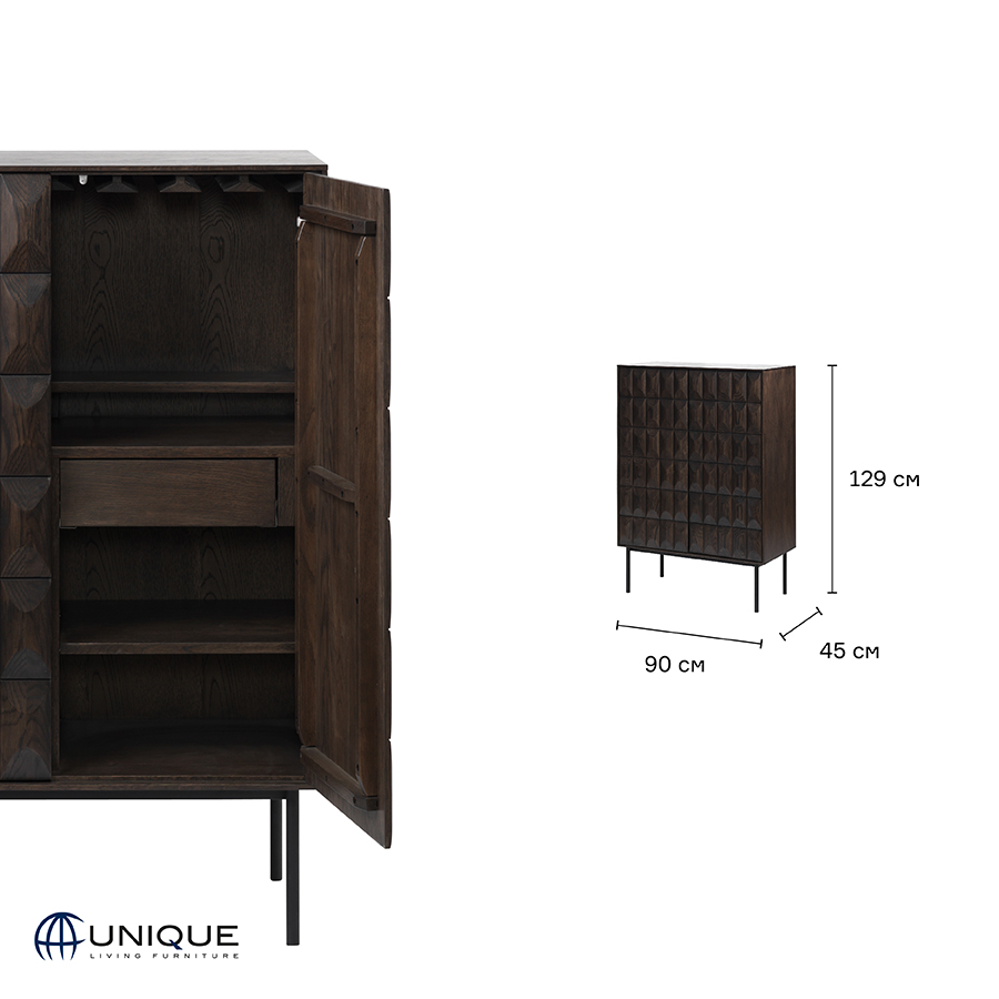 42093181 Шкаф для напитков , latina, 90х45х129 см Unique Furniture  - Вид №9