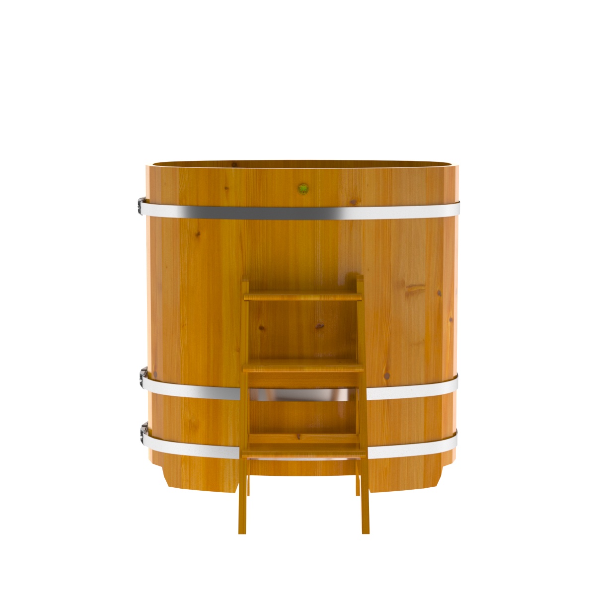 2260 Купель овальная из лиственницы Рустик 0,76х1,16х1,2 натуральная Alyarus  - Вид №4