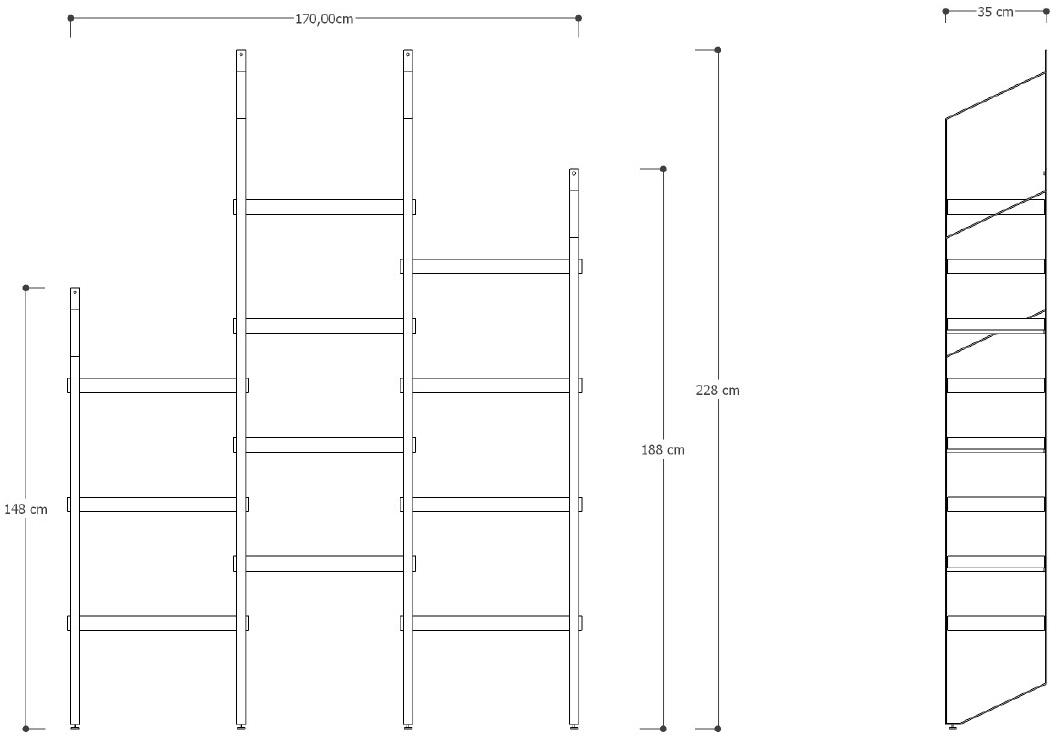 Medulum Модульный открытый книжный шкаф из латуни Step sun-id-1353646 - Вид №3