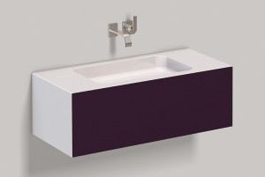 5156512000 Умывальник с тумбой, wp.folio4, белая, лакированная, шелковисто-матовый блеск, баклажан Alape серия FO (Folio)