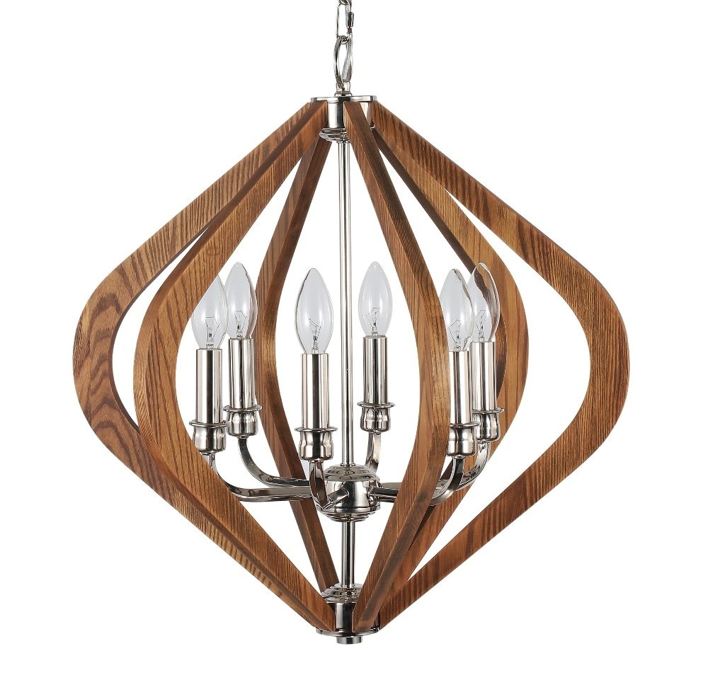 Подвесная люстра Crystal Lux Sueno SP6 CRYSTAL LUX ДИЗАЙНЕРСКИЕ, SUENO 108744 Коричневый  - Вид №1