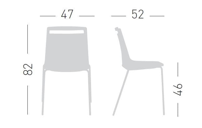 Стул из инженерного пластика со встроенной подушкой и металлическим каркасом GABER Akami ARCH-00018268 - Вид №3