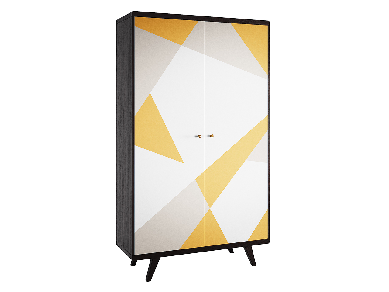 Шкаф распашной двухдверный с принтом желтый с белым Thimon THE IDEA  210336 Бежевый;желтый;разноцветный  - Вид №1
