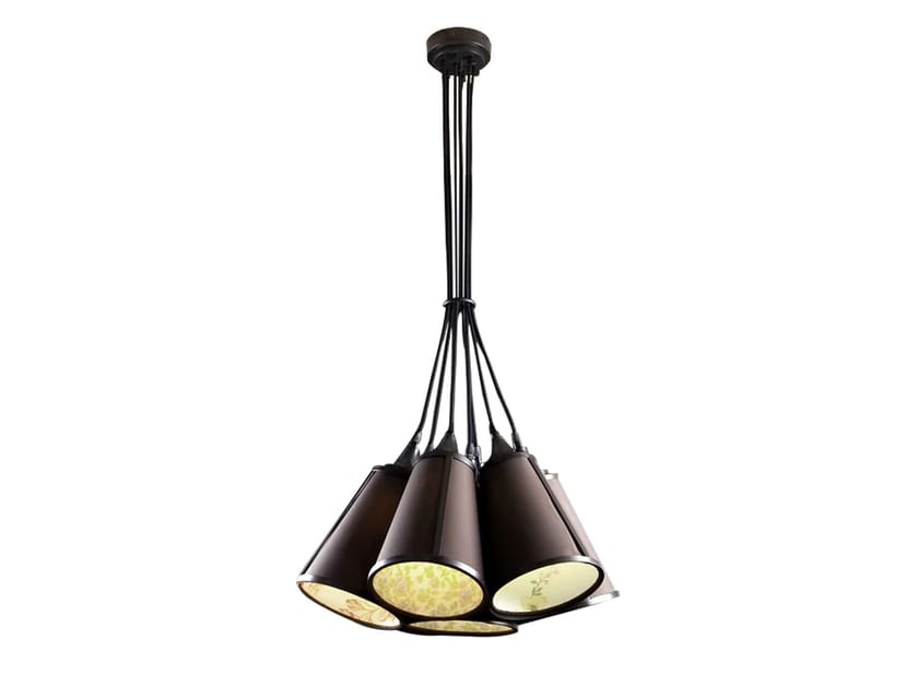 Металлический и тканевый светодиодный подвесной светильник Lampex Italiana COUNTRY ARCH-00008567