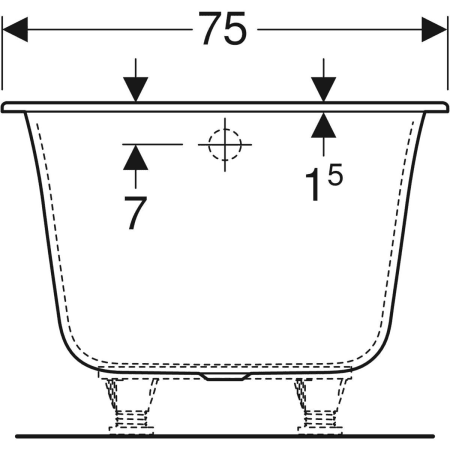 554.043.01.1 Прямоугольная ванна Geberit Soana, узкий край Geberit  - Вид №23