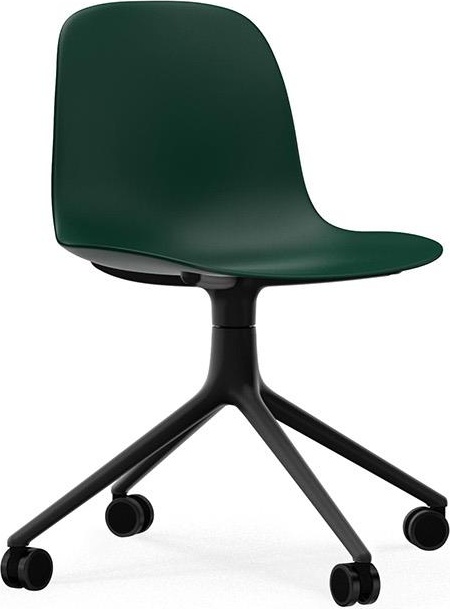 605009 Кресло Swivel 4W Black Aluminium / Green Normann Copenhagen Form