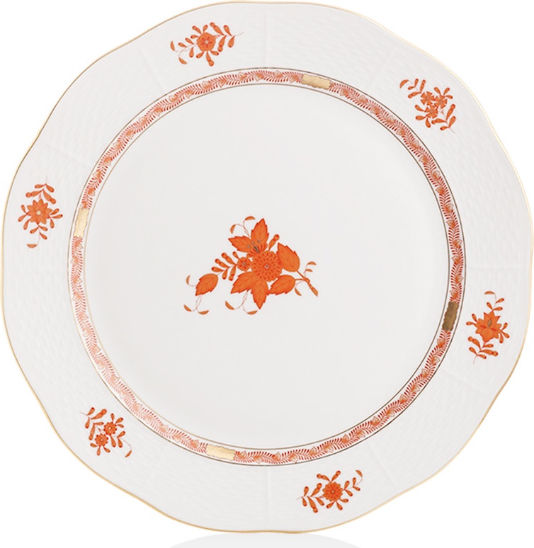 10628835 Herend Блюдо круглое 33см "Аппони" (оранжевый) Фарфор 