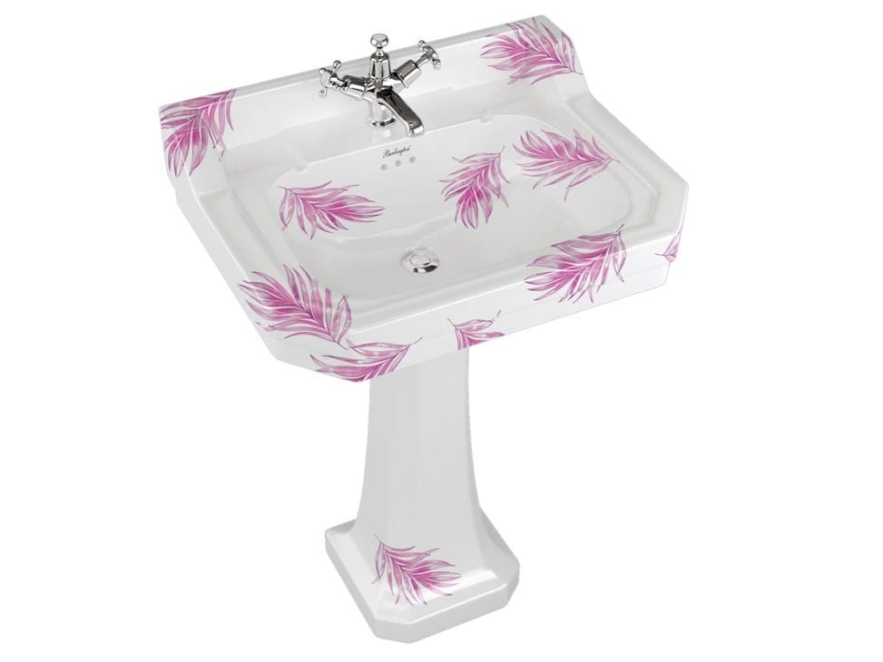 Прямоугольный умывальник из стекла на колонне Burlington На заказ ARCH-00085302