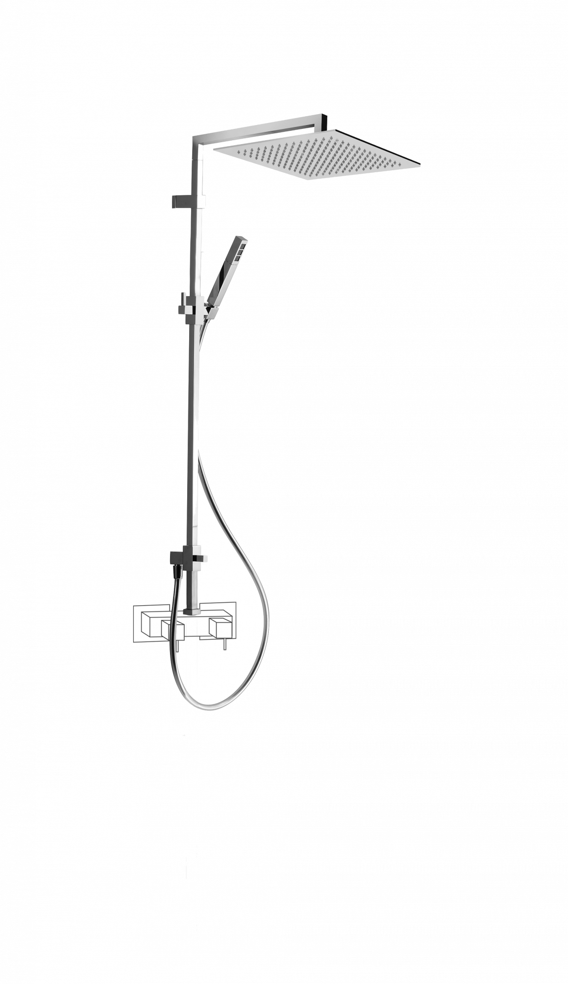 31454-CR CARIMALI Соединение Extreme 3/4 ”, душевая лейка MySlim с возможностью осмотра 